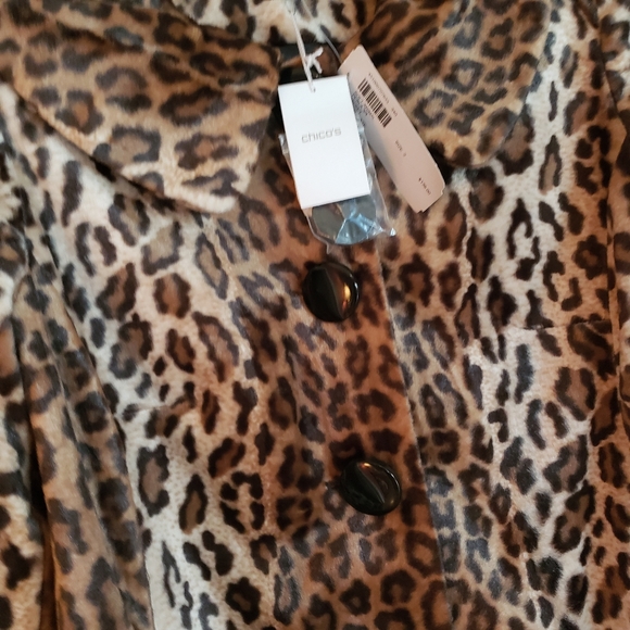 Chicos Soft Animal Perla 3/4 Jacket NWT Size 2 - Picture 2 of 6